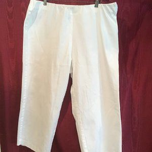 ANTTHONY Women's White Cotton/Spandex Crop Pants Size 18W